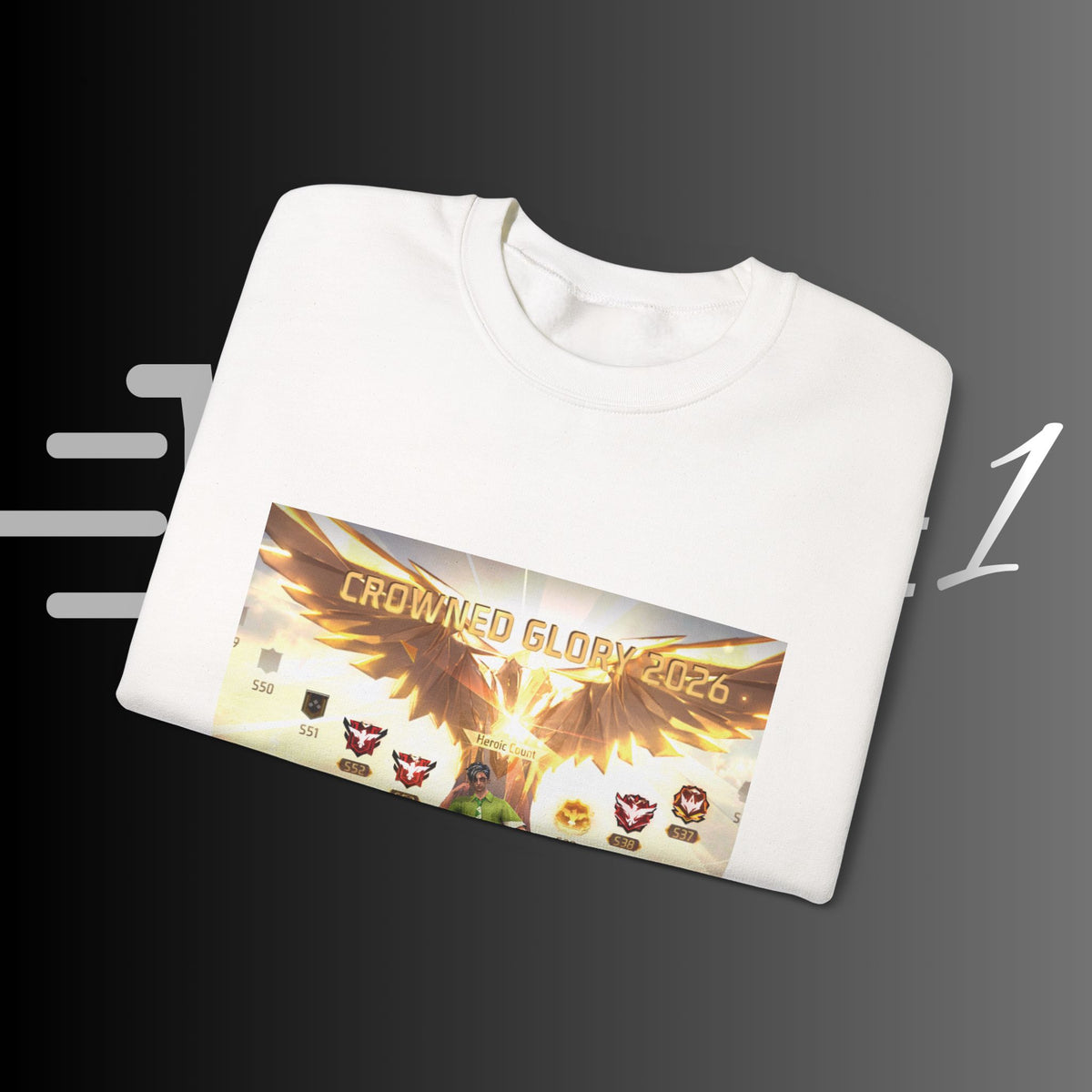 Gaming Crewneck Sweatshirt — Crowded Glorified Graphic