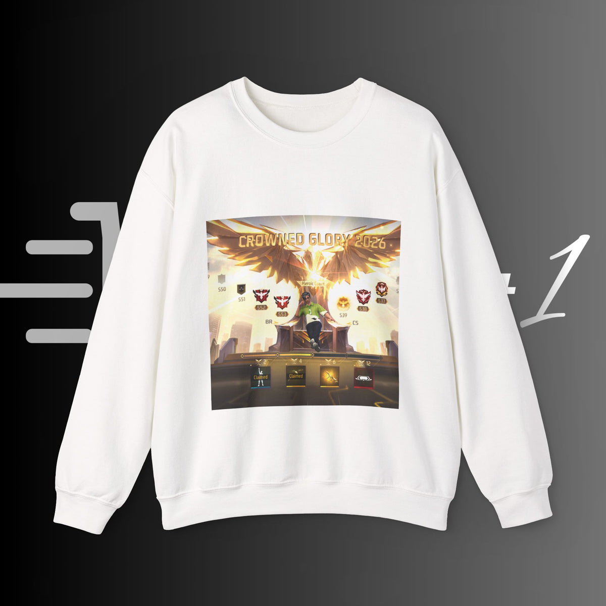 Gaming Crewneck Sweatshirt — Crowded Glorified Graphic