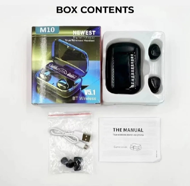 M10 Wireless Earbuds/ Classy Wireless Earbuds